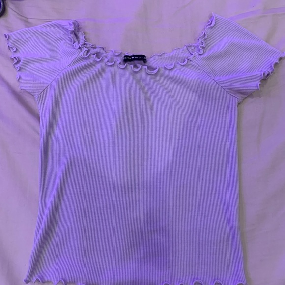 aritzia purple off the shoulder top - Picture 3 of 3